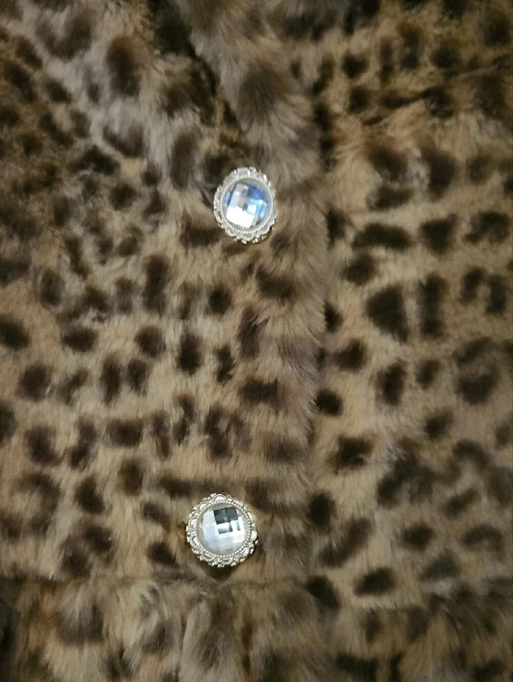 Tahari Girls Leopard Print Faux-Fur Lined Swing Jacket Sz 8